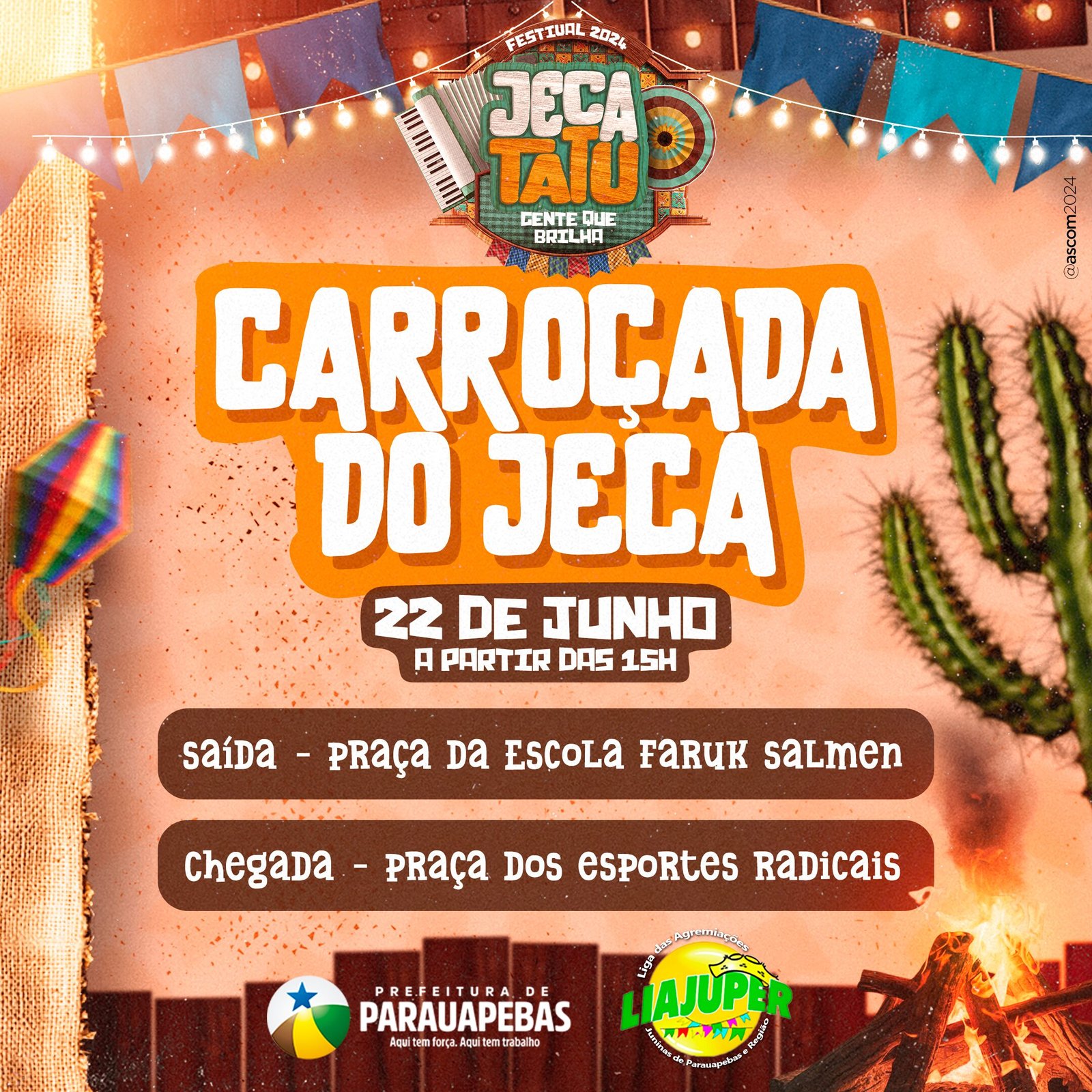 Grande Carroçada Abre Festival Junino Jeca Tatu 2024