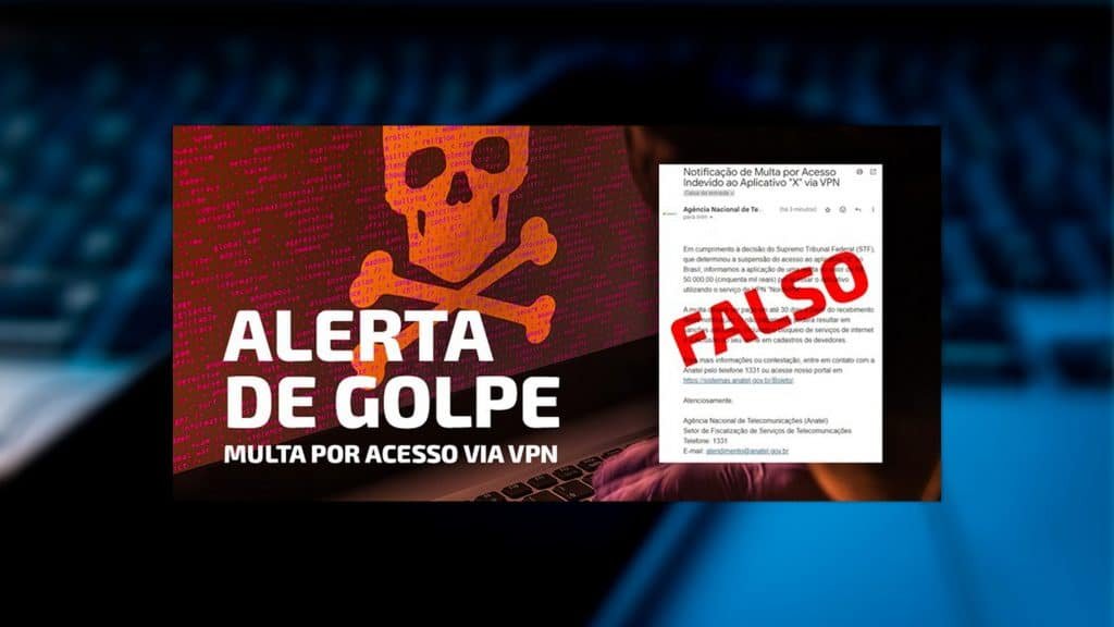 Golpe de mensagens falsas sobre multa e acesso ao X