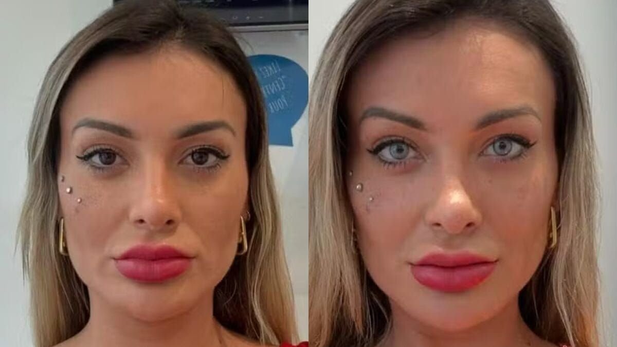 Andressa Urach muda cor dos olhos e se arrepende
