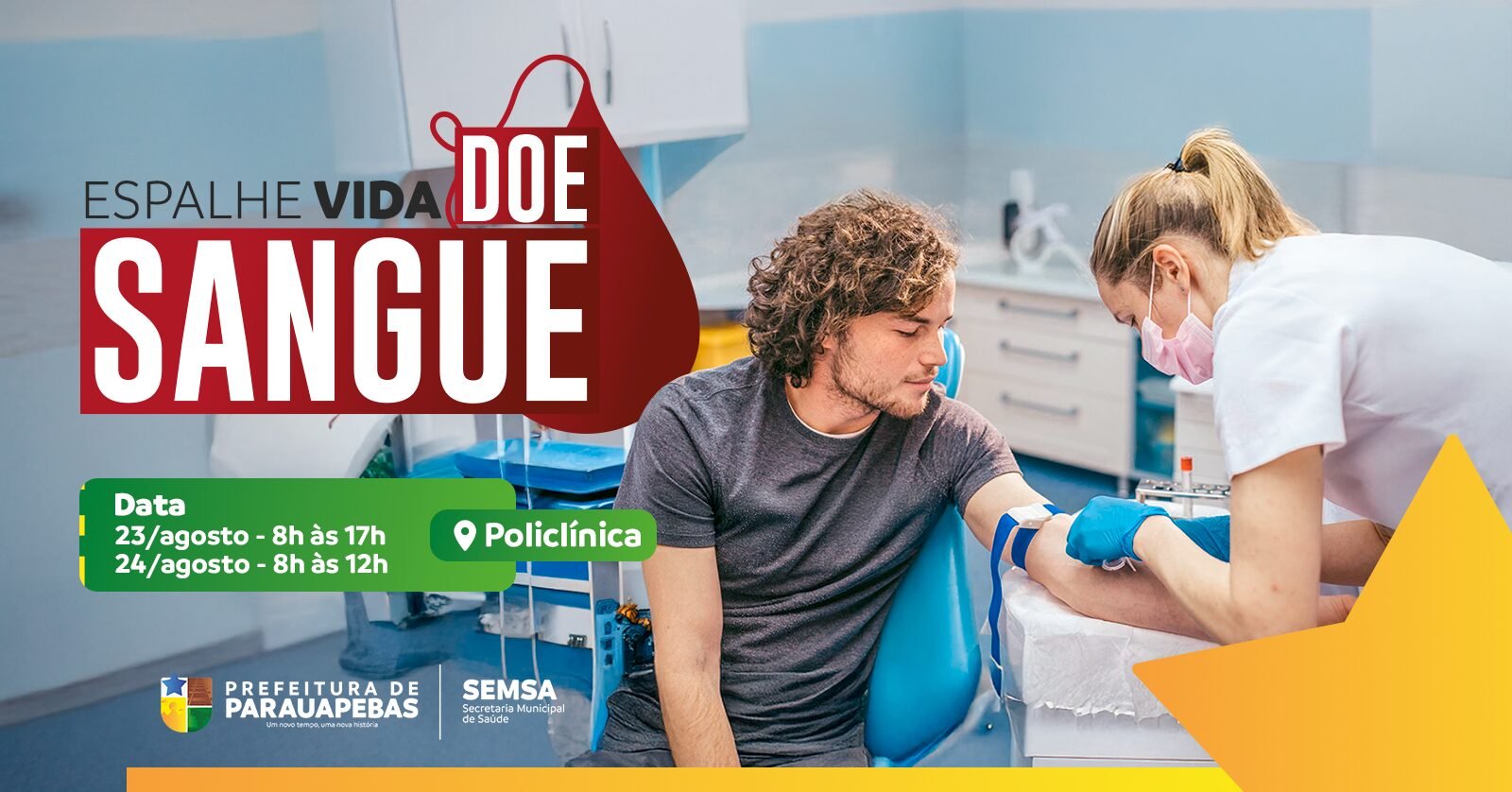 Doe sangue em Parauapebas dias 23 e 24 de agosto