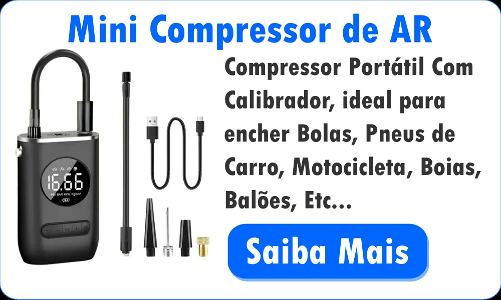Mini Compressor de Ar Com Calibrador